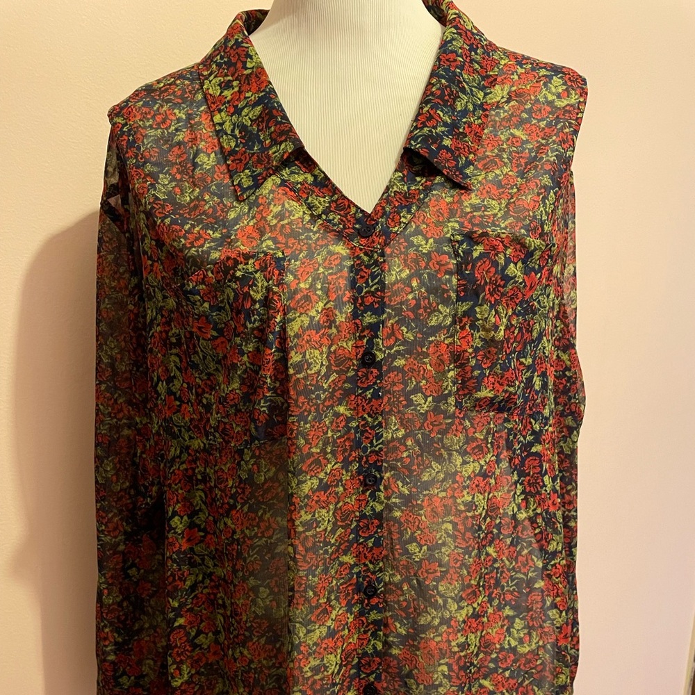 Free People Large sheer blouse